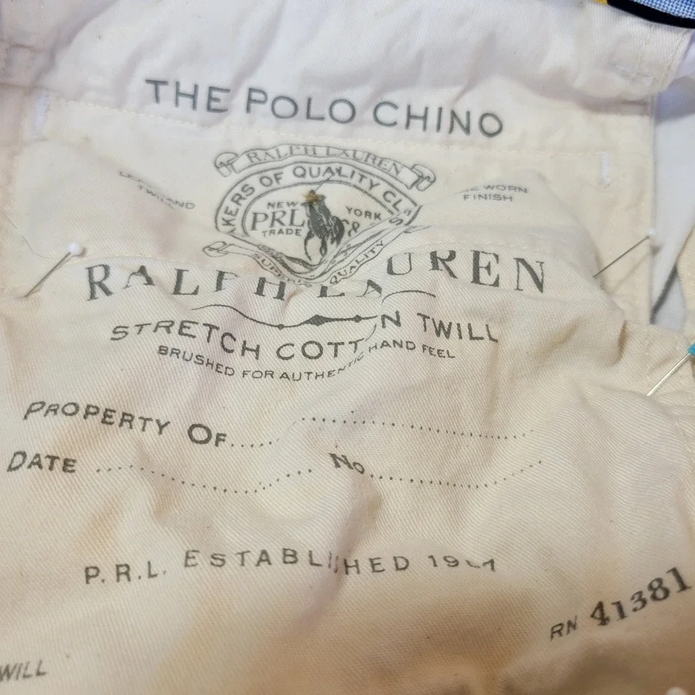 Polo Ralph Lauren Stretch Classic Fit Chino Shorts Mens 31 White Cotton Twill